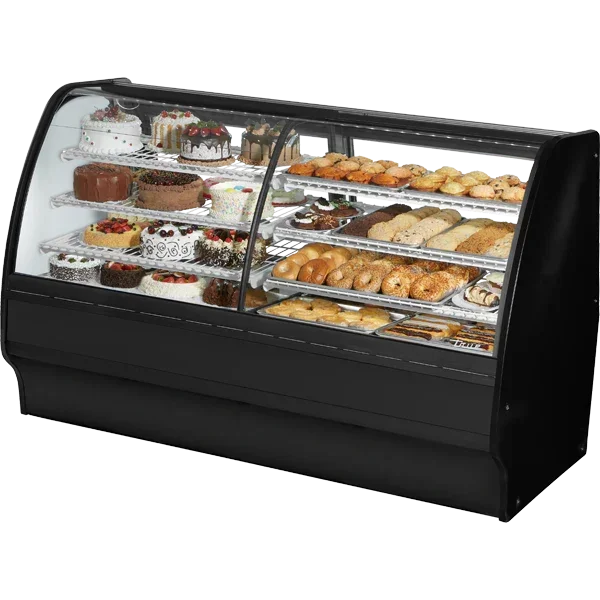 True TGM-DZ-77-SC/SC-B-W | 77" Glass Merchandiser Dual Zone 14.1 cu. Ft.