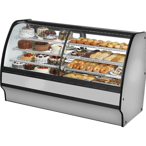 True TGM-DZ-77-SC/SC-S-W | 77" Glass Merchandiser Dual Zone Refrigerated White Interior