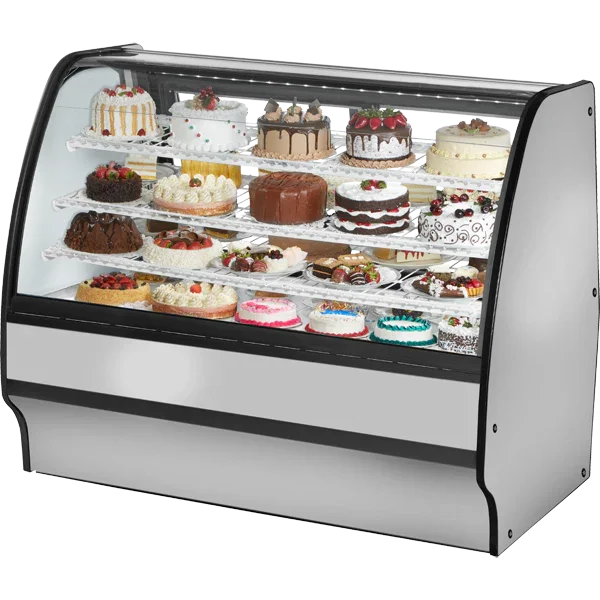 True TGM-R-59-SC/SC-S-W | 59" Stainless Steel Refrigerated Glass Merchandiser Display Case