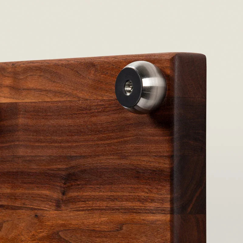 John Boos Walnut Square Cutting Board with Stainless Steel Feet 12" x 12" x 1.5" | WAL-12SS