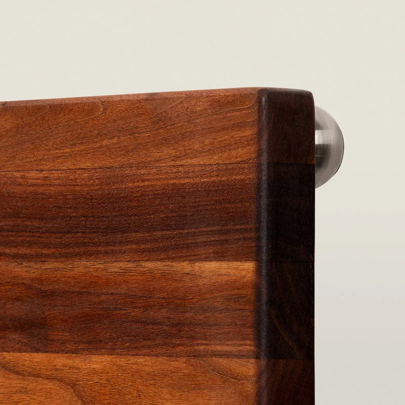 John Boos Walnut Square Cutting Board with Stainless Steel Feet 12" x 12" x 1.5" | WAL-12SS