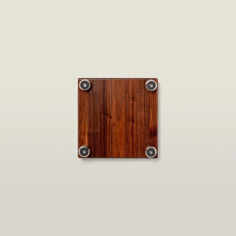 John Boos Walnut Square Cutting Board with Stainless Steel Feet 12" x 12" x 1.5" | WAL-12SS