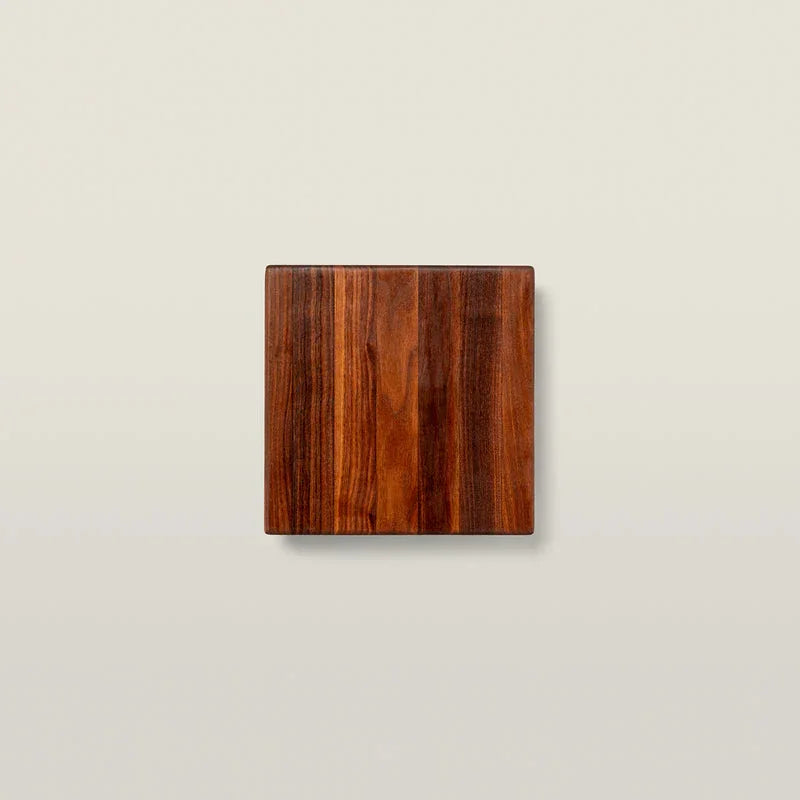 John Boos Walnut Square Cutting Board with Stainless Steel Feet 12" x 12" x 1.5" | WAL-12SS