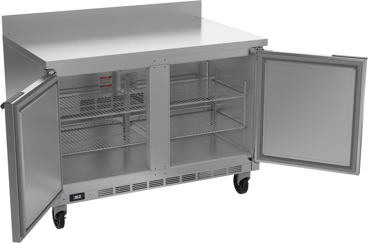 Beverage Air 48" Two Door Worktop Refrigerator, 11.82 cu. ft. | WTR48AHC