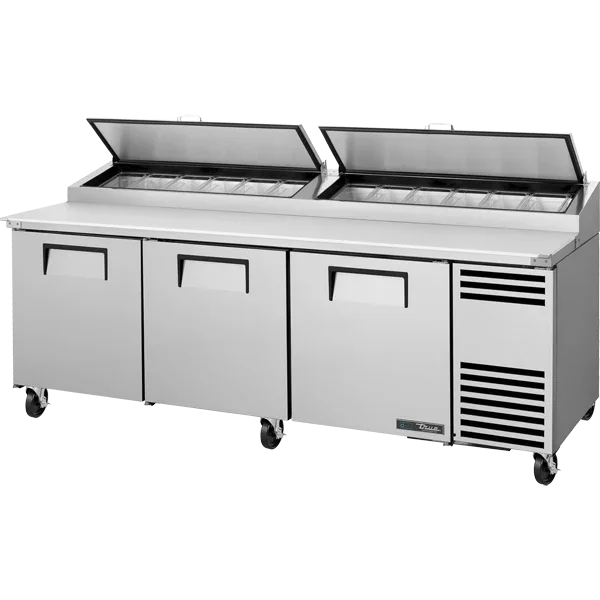 True TPP-AT2-93-HC | 93" Refrigerated Pizza Prep Table | Angled Top Version 2
