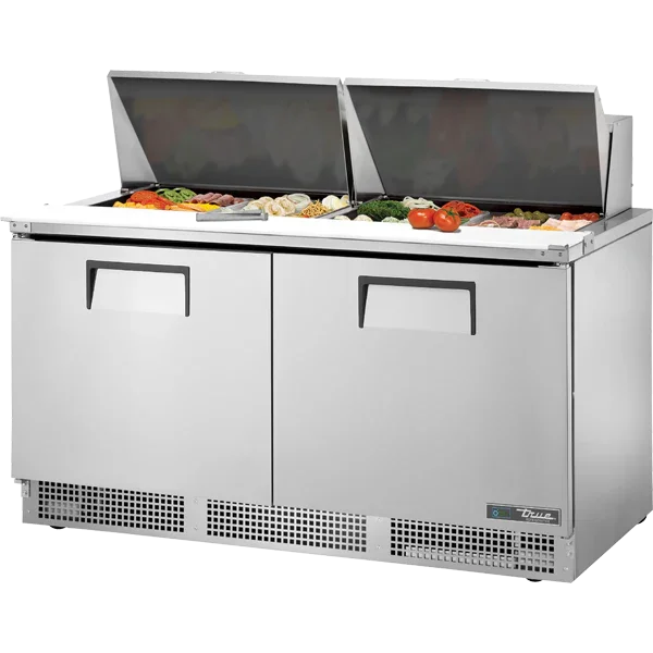 True TFP-64-24M | 64" 2-Solid Door Refrigerated Food Prep Unit w/ 24 Pans  24 cu. ft.