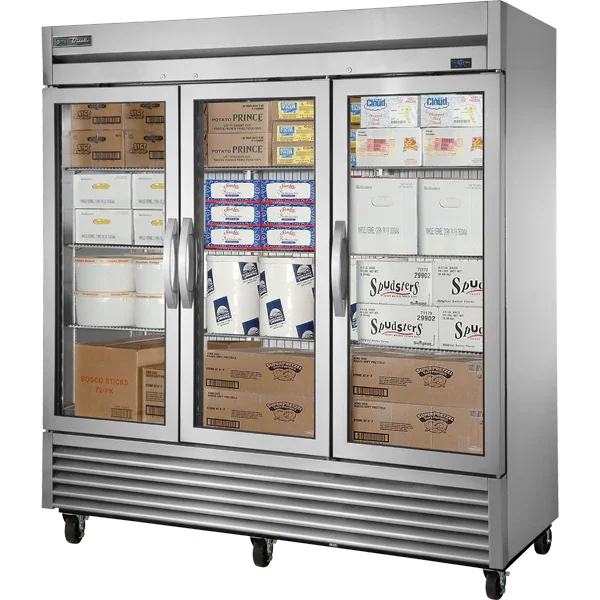 True TS-72FG-HC~FGD01 | TS-Series  78" Glass Door Reach-In Freezer  Bottom Mounted  65.6 cu. ft.