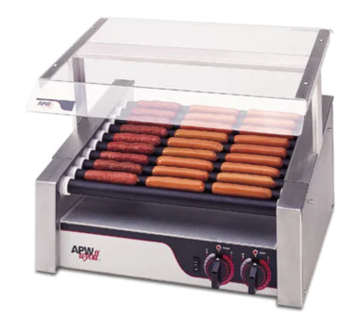 APW HRS-50S Hot Dog Grill with Tru-Turn Rollers and Infinite Controls