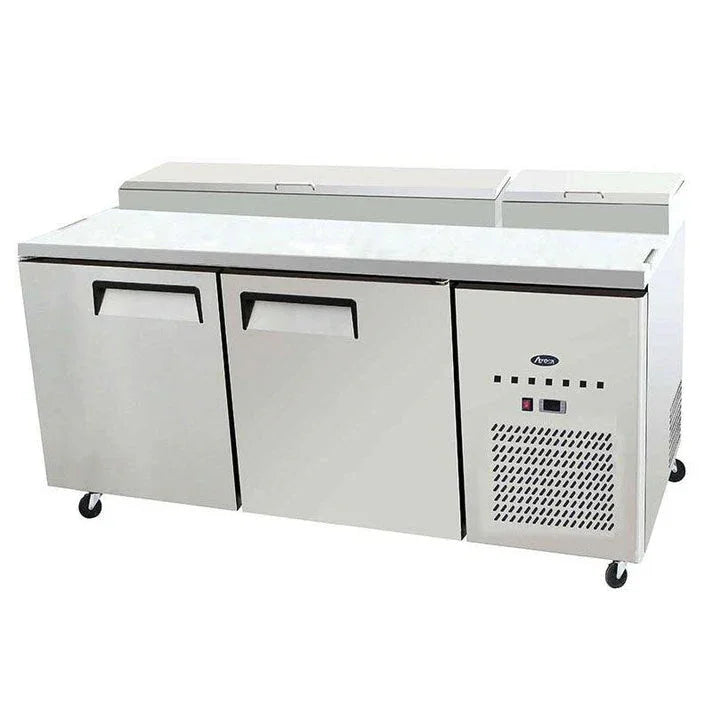 Atosa MPF8202GR | 67" 2-Door Refrigerated Pizza Prep Table