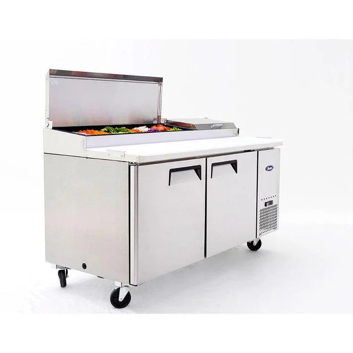 Atosa MPF8202GR | 67" 2-Door Refrigerated Pizza Prep Table