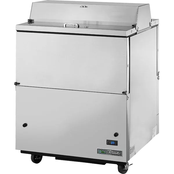 TRUE 34" Dual Sided Milk Cooler w/ Stainless Steel Exterior & Clear Aluminum Interior, 13.8 cu. ft. | TMC-34-S-DS-HC