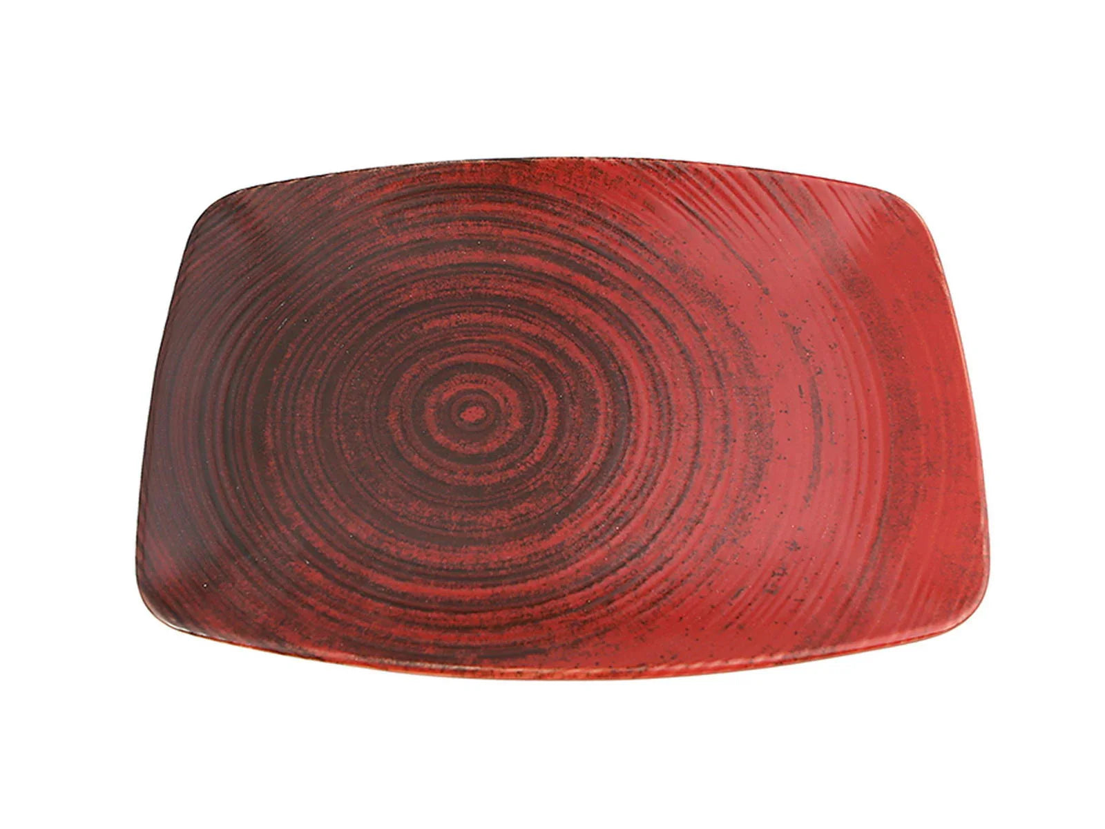 Porland Lykke 10.6" Red Rectangular Oval Plate (6/Case) | 04ALM005951