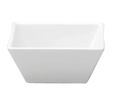 Buffalo F8010000714S Dip Bowl, 15-1/2 oz., 5", square, tall, scratch-resistant glaze, finely polished