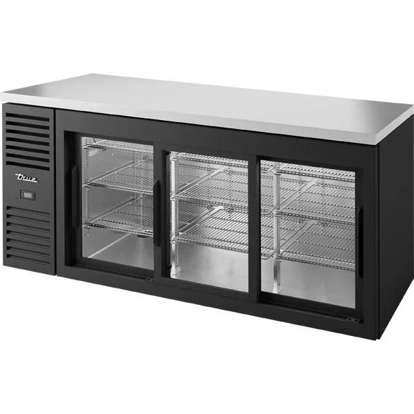 True TBR72-RISZ1-L-B-111-1 | 72" Sliding Glass Reach-In Refrigerator 20.2 cu. ft.