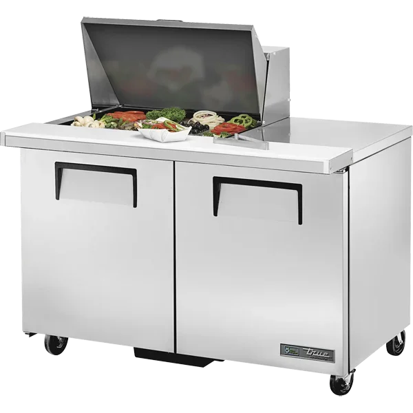 True TSSU-48-12M-B-HC | 48" Mega-Top Sandwich Salad Food Prep Table  12 Pans