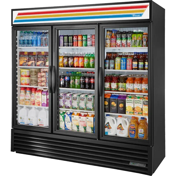 TRUE 78" 3-Glass Door Refrigerated Merchandiser, Bottom Mounted, 65.8 cu. ft. | GDM-72-HC~TSL01