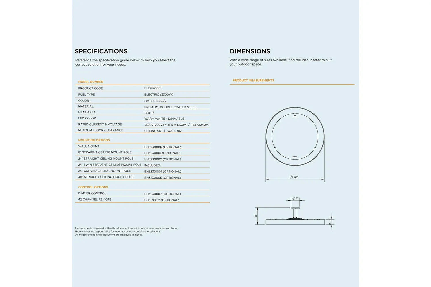 Bromic BH0920001-1 ECLIPSE SMART-HEAT ELECTRIC + TWIN POLE