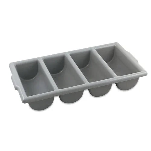 Browne 1990 Cutlery Box, 21-1/2 in  x 11-3/4 in  x 3-3/4 in , 4-compartment, seamless, dishw