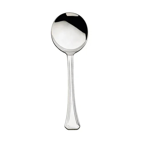 Browne 502013 Oxford Soup Spoon, 7-3/10 in , round bowl, 18/0 stainless steel, mirror finish
