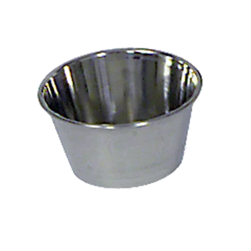 Browne 515058 Sauce Cup, 1-1/2 oz., 2-2/5 in  dia., round, rolled edge, stainless steel, satin