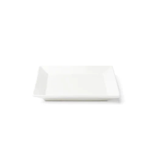 Browne 5630192 Plate, 15.4cm / 6 in , square, wide rim, vitrified high alumina porcelain, white