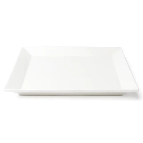 Browne 5630193 Plate, 25.4cm / 10 in , square, wide rim, vitrified high alumina porcelain, whit