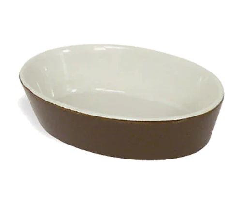 Browne 564004BR Baker, 9 oz., 6 in  x 4 in  x 1-1/2 in , oval, stoneware, brown