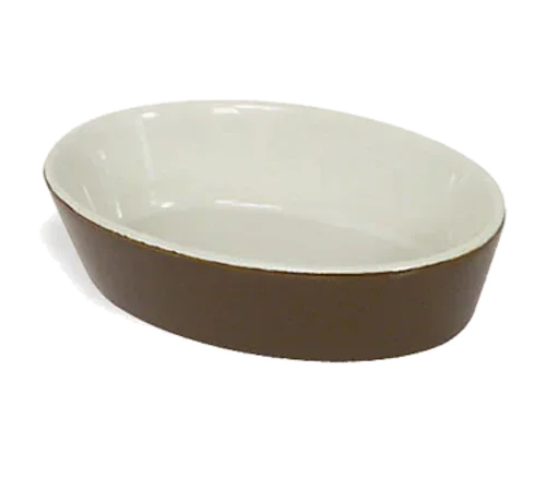 Browne 564004BR Baker, 9 oz., 6 in  x 4 in  x 1-1/2 in , oval, stoneware, brown
