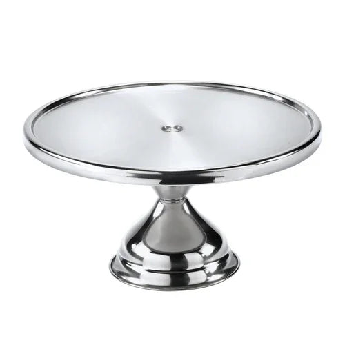 Browne 57125 Cake Stand, 12 in  dia. x 7-1/8 in H, stainless steel (ships unassembled) (must