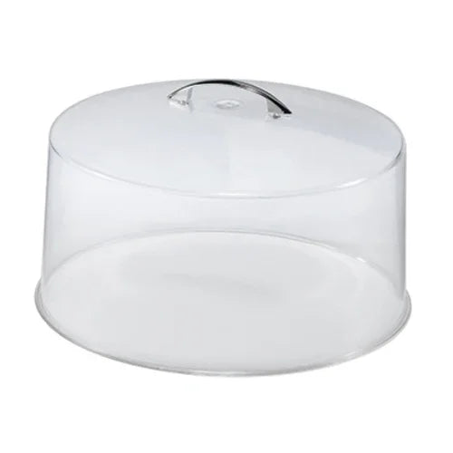 Browne 57140 Cake Cover, 12 in  dia., 6-3/8 in H, one-piece, chrome handle, lucite