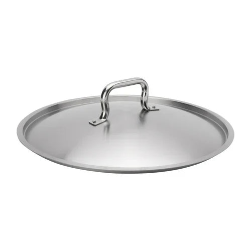 Browne 5734140 Elements Stock Pot Cover, 15-7/10 in  dia., self-basting, riveted loop handle, f