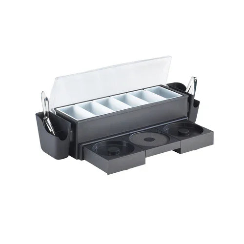 Browne 574875 Bar Station Condiment Holder, all-in-1, 6 section, 20 in L x 7 in W x 6 in H inc