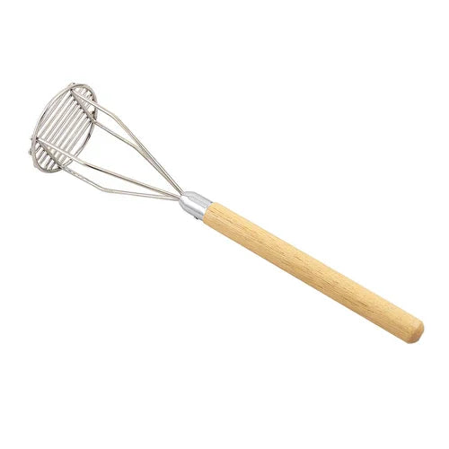 Browne 575441 Masher, 18 in L, 4-1/2 in  face, round face, hardwood handle, stainless steel
