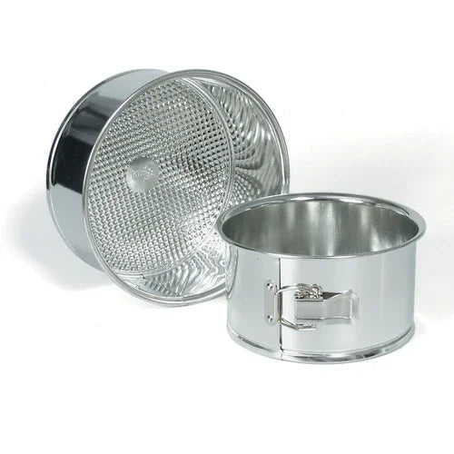 Browne 746063 Spring Form Cake Pan, 9-1/2 in  dia. x 3-3/4 in  deep, tin, polished finish