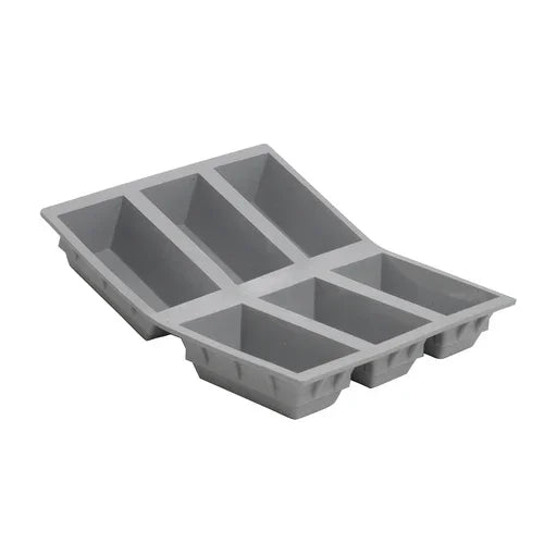 Browne 77183121D de Buyer Elastomoule Loaf Mold, (6) 90 x 48 x 30mm compartments, 8-1/4 in  x 6-1