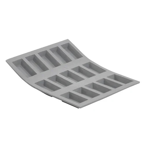 Browne 77185221D de Buyer Elastomoule Financiers Mold, mini, (15) 49 x 26 x 11mm compartments, 8-
