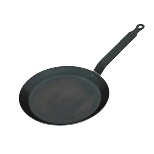 Browne 77530320 de Buyer Force Blue Crepe Pan, 7-7/8 in  dia., round, riveted handle, blue steel