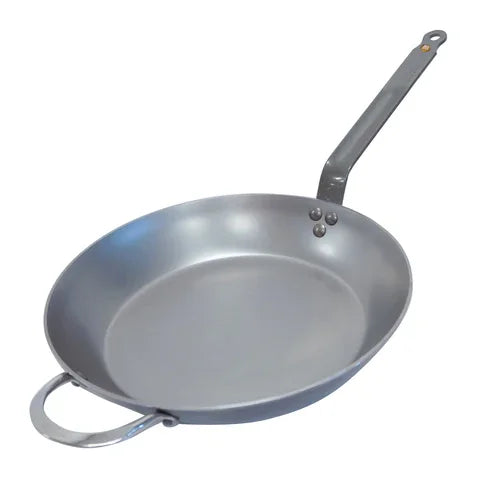 Browne 77561032 de Buyer Mineral B Element Fry Pan, 12-3/5 in  dia., round, riveted handle & hel