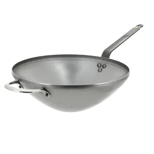 Browne 77561832 Mineral B Element Wok Pan, 12-1/2 in  dia., round, riveted handle & hel