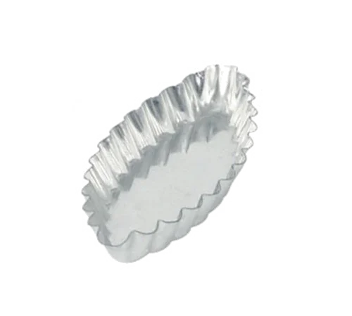 Browne 80194120 Tartelette Mold, 3-1/2 in , boat shaped, fluted, tin