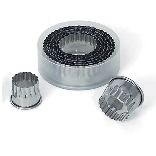 Browne 80880001 Pastry Cutter Set, 8-piece, fluted, stainless steel