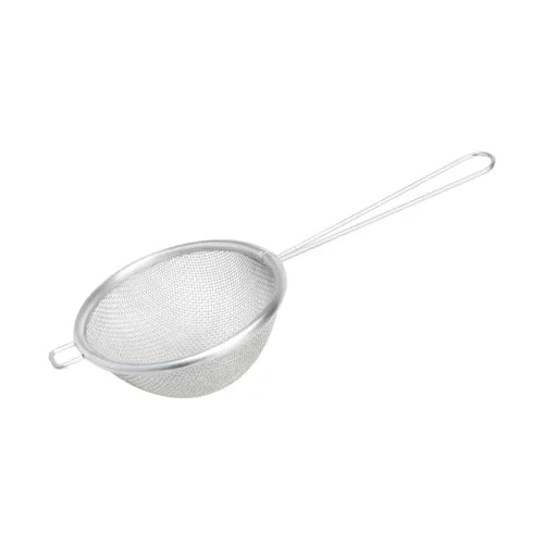 Browne 9092 Strainer, 4 in  bowl, 4-1/2 in L handle, single fine mesh, metal handle, pan hoo