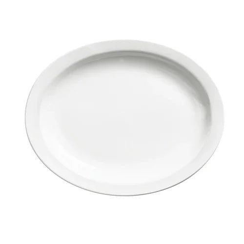 Browne Palm 563969 Platter, 13-1/10 in  (33.3cm), oval, porcelain, white, Browne Palm