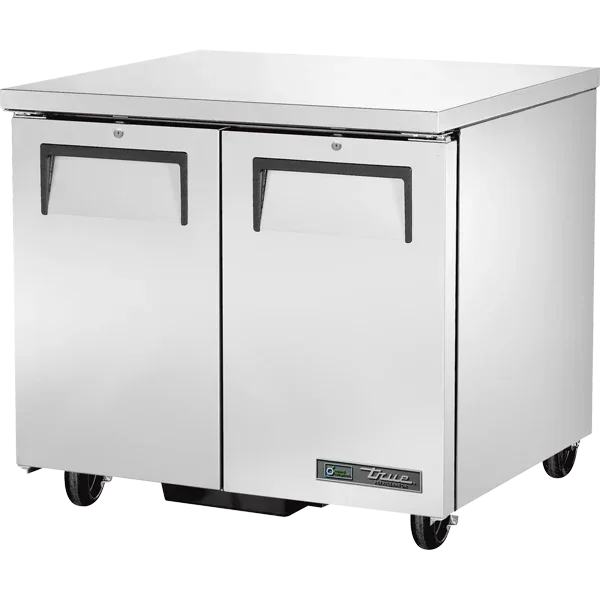 True TUC-36-HC | 36" 2-Solid Door Undercounter Refrigerator  7.6 cu. ft.