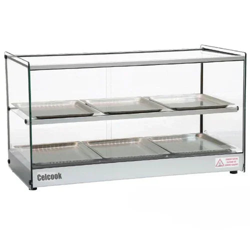 CELCOOK CHD-33ERA Heated Display Case for Countertop Use with Straight Glass Front