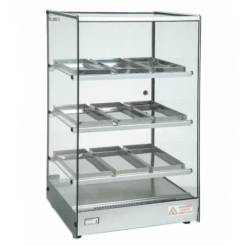 CELCOOK CHD-TOWER heated display case with countertop and straight glass front