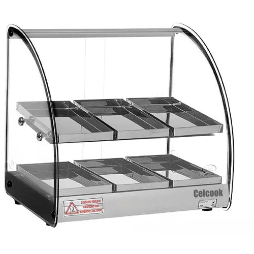 CELCOOK CHD2-24ACL Heated Display Case with Curved Glass Front