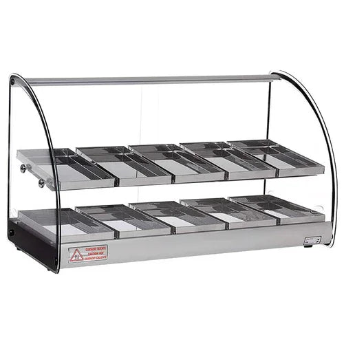 CELCOOK CHD2-30ACL Heated Display Case with Curved Glass Front and Countertop Design