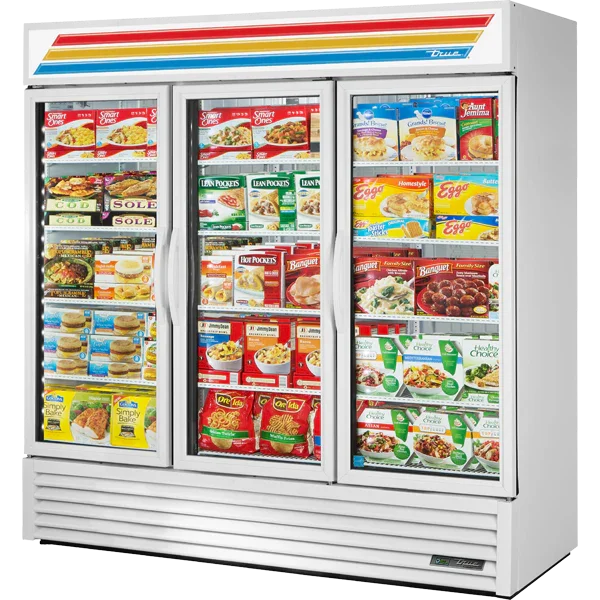 True GDM-72F-HC~TSL01 | 78" 3-Glass Door Merchandising Freezer  Bottom Mounted  61.8 cu. ft.