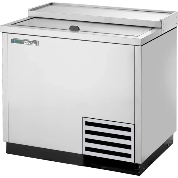 True T-36-GC-S-HC | 36" Stainless Steel Solid Slide Lid  Glass and Plate Chiller/Froster